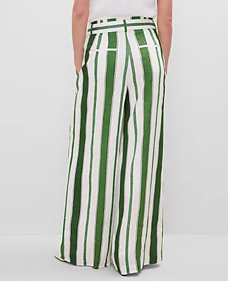 Ann Taylor The Tie Waist Wide-Leg Pant in Linen sold by Ann Taylor product image thumbnail 4