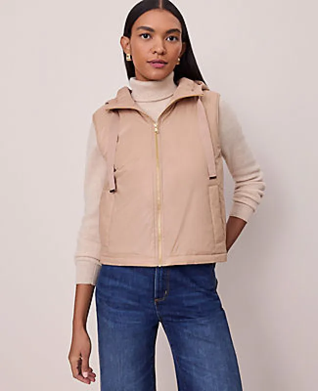 Ann Taylor Petite Hooded Puffer Vest sold by Ann Taylor