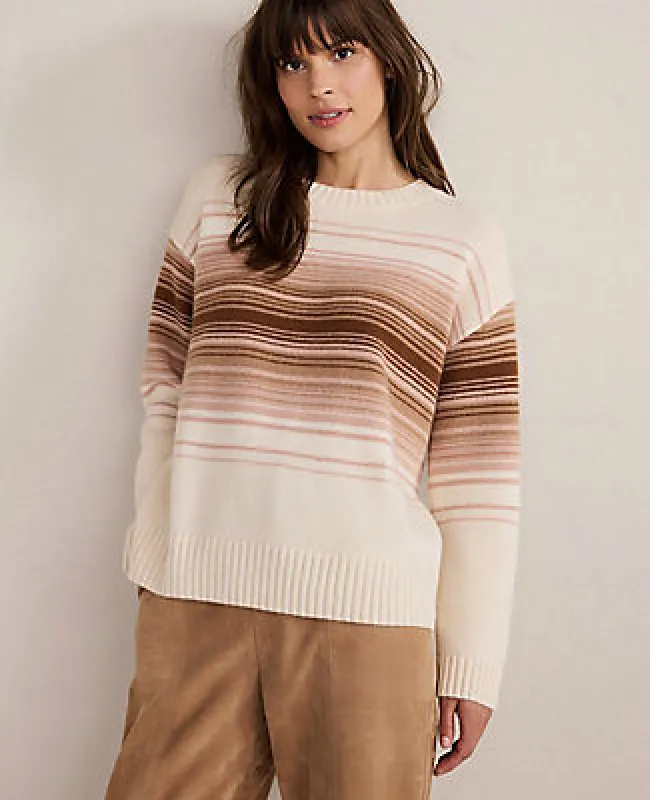 Ann Taylor Haven Well Within Cashmere Ombré Stripe Crewneck Sweater sold by Ann Taylor
