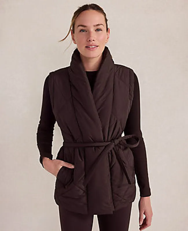 Ann Taylor Haven Well Within Quilted Puffer Belted Vest sold by Ann Taylor