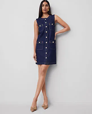 Ann Taylor Petite Denim Sheath Dress sold by Ann Taylor product image thumbnail 4