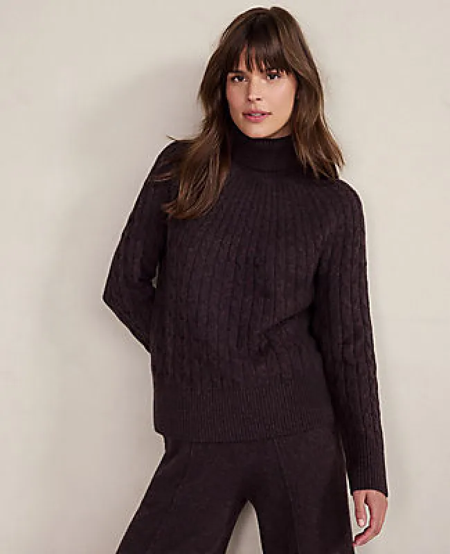 Ann Taylor Haven Well Within Organic Cotton Blend Gradient Cable Sweater sold by Ann Taylor