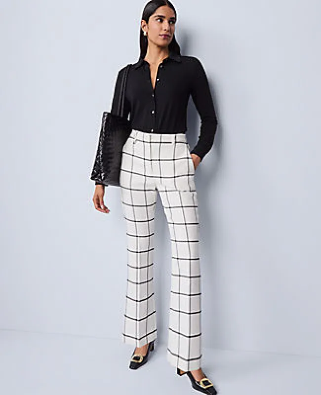 Ann Taylor The Slim Flare Trouser In Windowpane sold by Ann Taylor