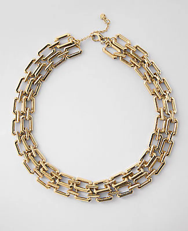 Ann Taylor Chunky Layered Metal Necklace sold by Ann Taylor