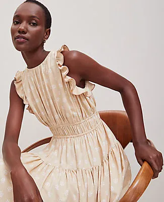 Ann Taylor Petite Petaled Ruffle Midi Dress sold by Ann Taylor product image thumbnail 3