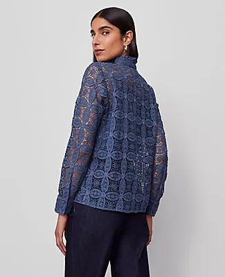 Ann Taylor Petite Ruffle Collar Lace Blouse sold by Ann Taylor product image thumbnail 3