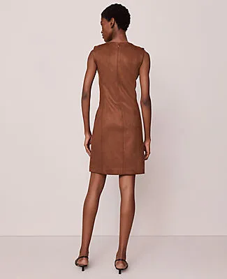 Ann Taylor Faux Suede Seamed Sheath Dress sold by Ann Taylor product image thumbnail 2