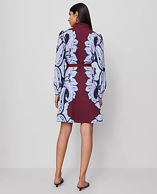 Ann Taylor Paisley Ruffle Collar Flare Dress sold by Ann Taylor product image thumbnail 3