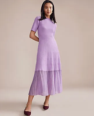 Ann Taylor Petite Mock Neck Mixed Media Sweater Dress sold by Ann Taylor