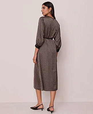 Ann Taylor Chain Link Print Midi Dress sold by Ann Taylor product image thumbnail 2