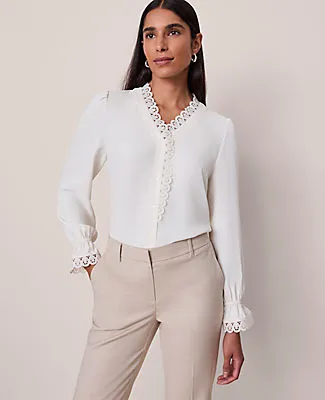 Ann Taylor Lace Ruffle Trim Blouse sold by Ann Taylor product image thumbnail 3