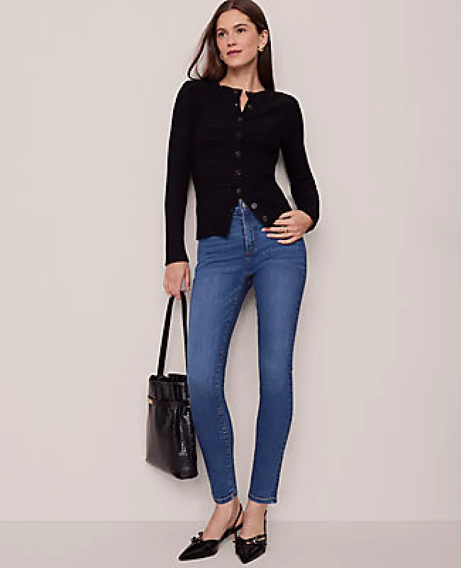 Ann Taylor Petite Mid Rise Skinny Jeans in Classic Wash sold by Ann Taylor