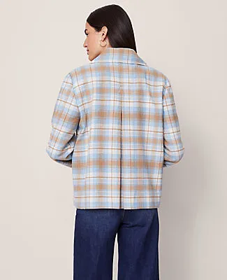 Ann Taylor Petite Weekend Collection Plaid Short Trench Coat sold by Ann Taylor product image thumbnail 3