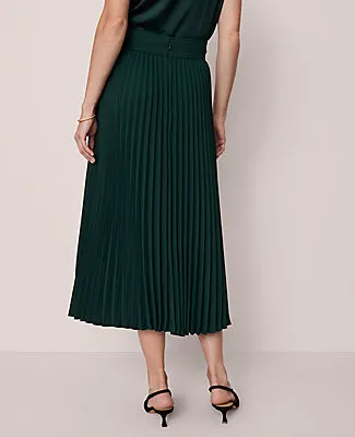 Ann Taylor Petite Horsebit Pleated Midi Skirt sold by Ann Taylor product image thumbnail 4