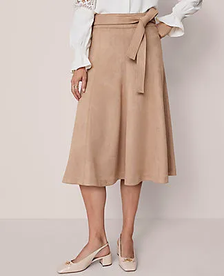 Ann Taylor Belted Faux Suede Skirt sold by Ann Taylor product image thumbnail 2