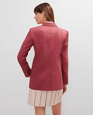 Ann Taylor The Petite Longline Blazer in Linen Blend sold by Ann Taylor product image thumbnail 3