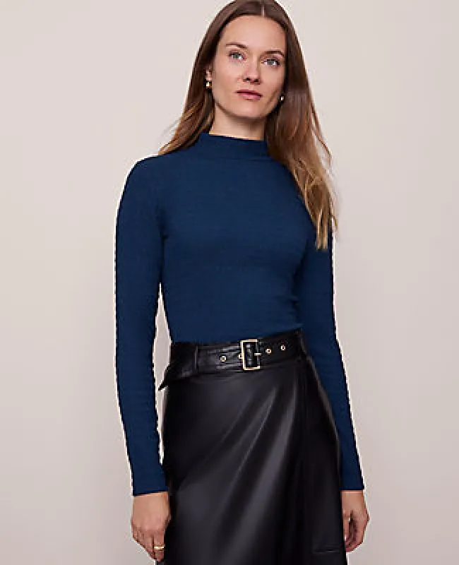 Ann Taylor Petite Knit Mock Neck Top sold by Ann Taylor