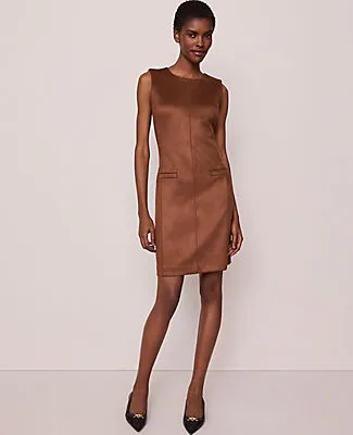Ann Taylor Faux Suede Seamed Sheath Dress sold by Ann Taylor product image thumbnail 3