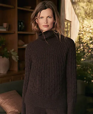 Ann Taylor Haven Well Within Organic Cotton Blend Gradient Cable Sweater sold by Ann Taylor product image thumbnail 4