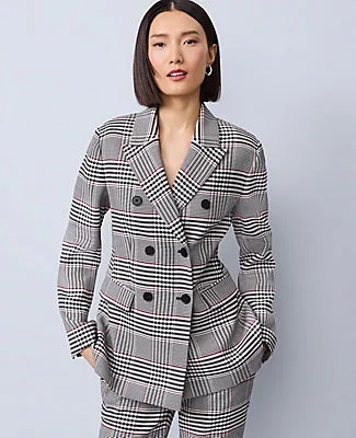 Ann Taylor Plaid Fitted Long Blazer sold by Ann Taylor