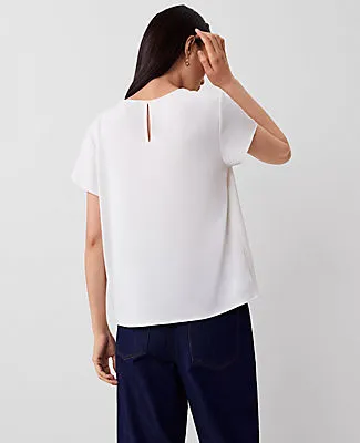 Ann Taylor Petite Mixed Media Crew Neck Tee sold by Ann Taylor product image thumbnail 2