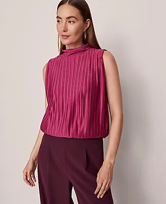 Ann Taylor Petite Mock Neck Bubble Hem Top sold by Ann Taylor