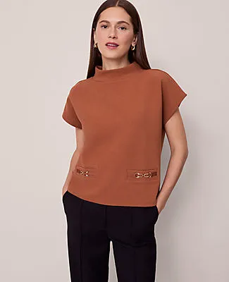 Ann Taylor Horsebit Mock Neck Top sold by Ann Taylor