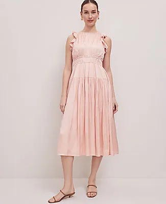 Ann Taylor Petite Petaled Ruffle Midi Dress sold by Ann Taylor