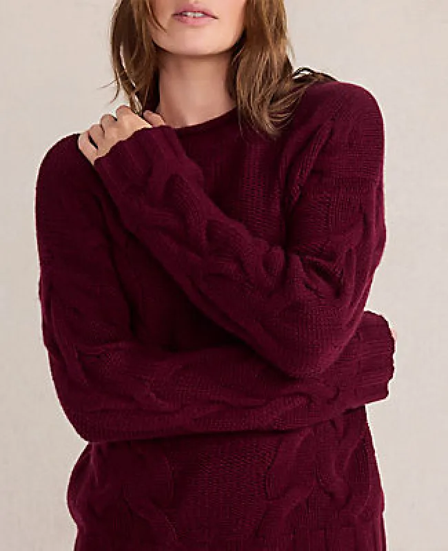 Ann Taylor CASHMERE EXPLODED CABLE ROLL NK sold by Ann Taylor