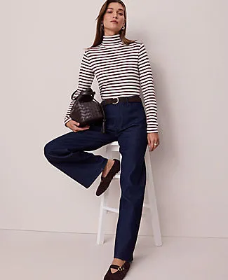 Ann Taylor Petite Weekend Collection Striped Turtleneck Top sold by Ann Taylor product image thumbnail 3