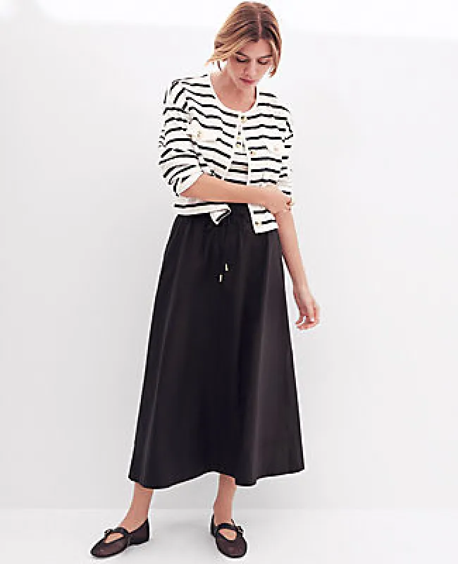 Ann Taylor Weekend Collection Voile Drawstring Midi Skirt sold by Ann Taylor