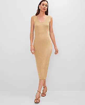 Ann Taylor Petite Ribbed Lurex Midi Dress sold by Ann Taylor