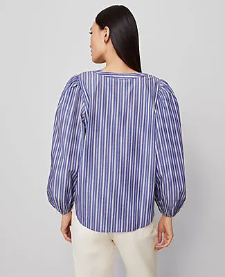 Ann Taylor Petite Striped Puff Sleeve Blouse sold by Ann Taylor product image thumbnail 2