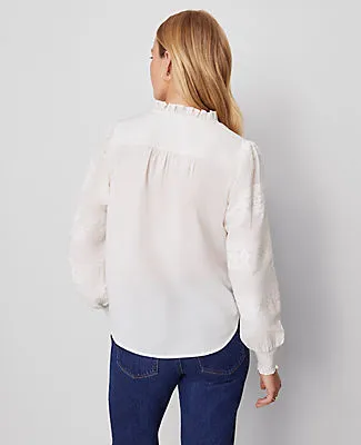 Ann Taylor Petite Weekend Collection Lace Trim Blouse sold by Ann Taylor product image thumbnail 3