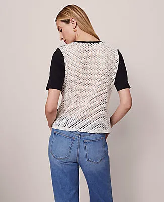 Ann Taylor Lace Back Ponte Top sold by Ann Taylor product image thumbnail 2