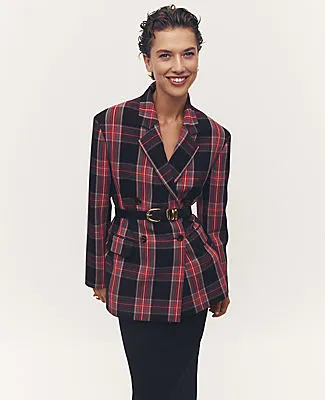 Ann Taylor Plaid Relaxed Double Breasted Blazer sold by Ann Taylor