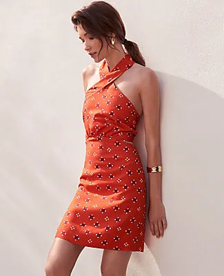 Ann Taylor Petite Geo Linen Halter Sheath Dress sold by Ann Taylor