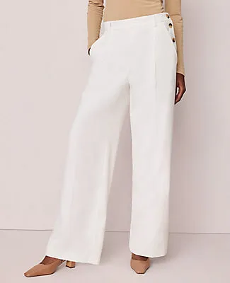 Ann Taylor The Petite Side Button Wide Leg Pant sold by Ann Taylor product image thumbnail 3