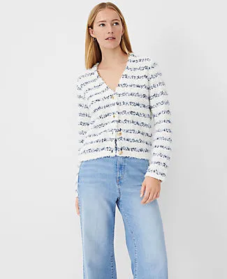 Ann Taylor Petite Tweedy V-Neck Sweater Jacket sold by Ann Taylor