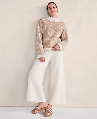 Ann Taylor Haven Well Within Merino Cashmere Herringbone Mock Neck Sweater sold by Ann Taylor product image thumbnail 3