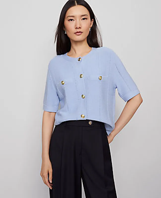 Ann Taylor Textured Stitch Cardigan sold by Ann Taylor