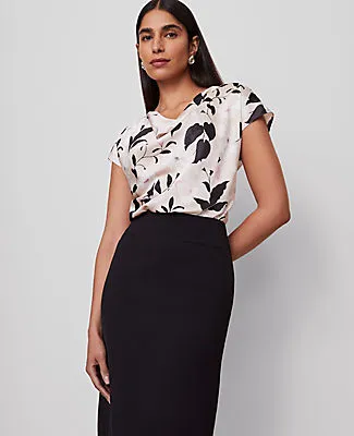 Ann Taylor Floral Satin Cowl Neck Top sold by Ann Taylor product image thumbnail 3