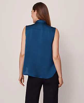 Ann Taylor Shirred Yoke Sleeveless Shirt sold by Ann Taylor product image thumbnail 2