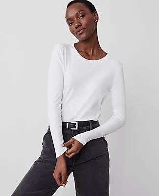 Ann Taylor Petite Long Sleeve Crew Neck Top sold by Ann Taylor