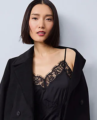 Ann Taylor Lace Trim Satin Slip Midi Dress sold by Ann Taylor product image thumbnail 3