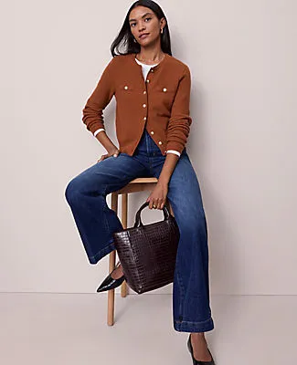 Ann Taylor Petite Textured Cardigan sold by Ann Taylor product image thumbnail 3