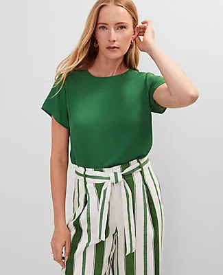 Ann Taylor Mixed Media Crew Neck Tee sold by Ann Taylor