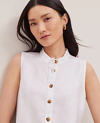 Ann Taylor Linen Sleeveless Shirt sold by Ann Taylor product image thumbnail 3