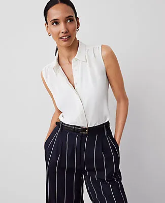 Ann Taylor Petite Shirred Yoke Sleeveless Shirt sold by Ann Taylor
