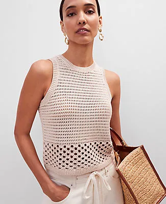 Ann Taylor Crochet Sweater Shell Top sold by Ann Taylor product image thumbnail 2